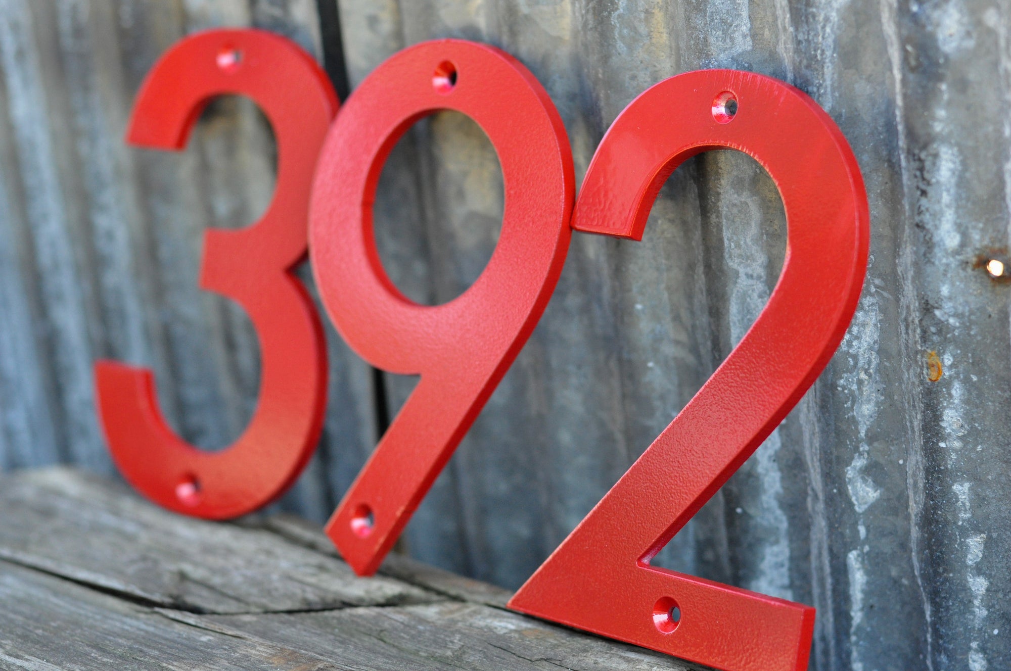 Powder Coated Red House Number
